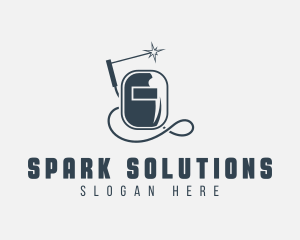 Welding Helmet Spark logo design