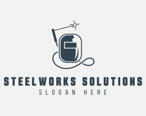 Welding Helmet Spark logo design