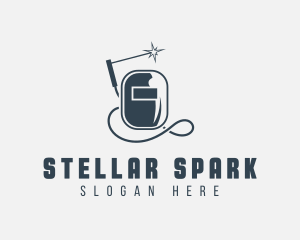 Welding Helmet Spark logo design