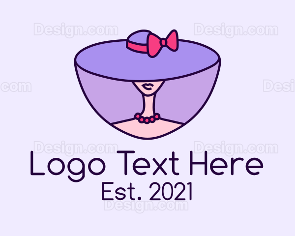 Woman Stylist Hat Logo