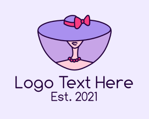 Woman Stylist Hat  logo design