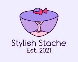 Woman Stylist Hat  logo design