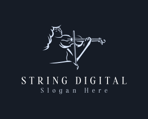 Violinist Female Musician logo design