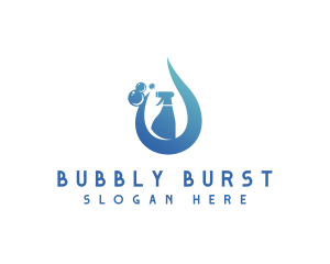 Spray Cleaning Bubble logo design