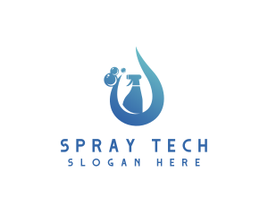 Spray Cleaning Bubble logo design