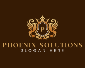 Phoenix Elegant Crown logo design