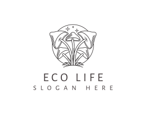 Eco Organic Mushroom  logo design