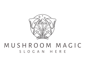 Eco Organic Mushroom  logo design