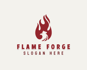 Chicken Flame Roasting logo design