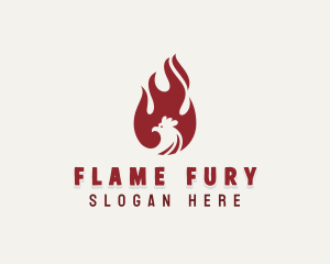 Chicken Flame Roasting logo design