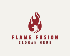 Chicken Flame Roasting logo design