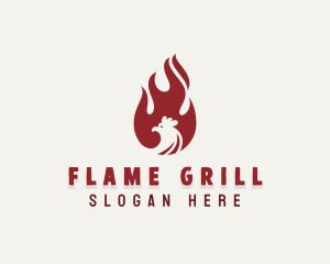 Chicken Flame Roasting logo design