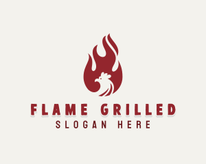 Chicken Flame Roasting logo design