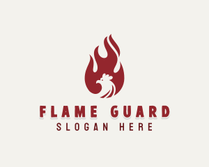 Chicken Flame Roasting logo design