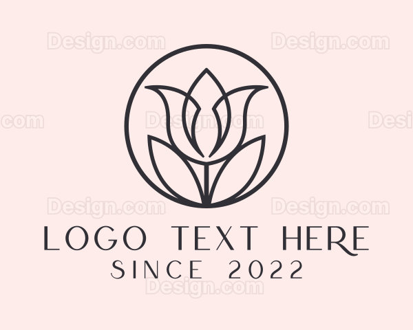 Tulip Flower Aesthetician Logo