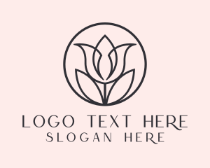 Tulip Flower Aesthetician Logo