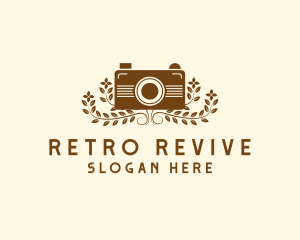 Retro Floral Camera logo design