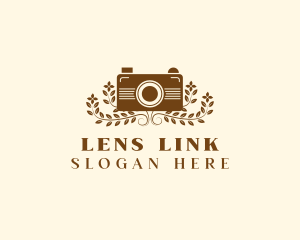 Retro Floral Camera logo design