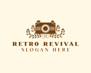 Retro Floral Camera logo design