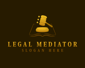 Legal Gavel Book logo design