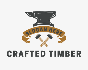 Blacksmith Anvil Banner logo design