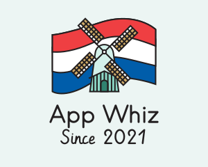 Netherlands Flag Windmill logo design