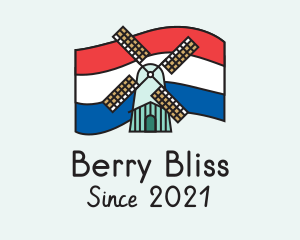 Netherlands Flag Windmill logo design