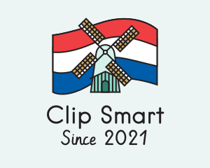 Netherlands Flag Windmill logo design