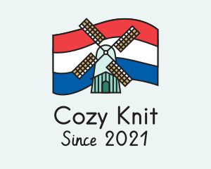 Netherlands Flag Windmill logo design