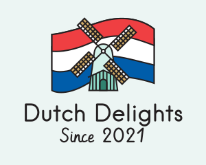 Netherlands Flag Windmill logo