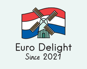 Netherlands Flag Windmill logo