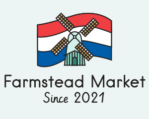 Netherlands Flag Windmill logo