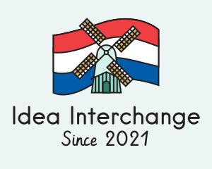 Netherlands Flag Windmill logo design