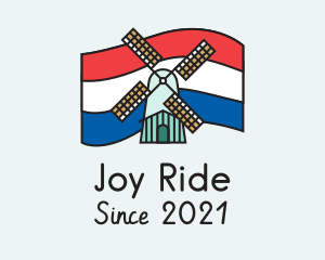 Netherlands Flag Windmill logo design