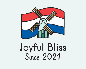 Netherlands Flag Windmill logo design