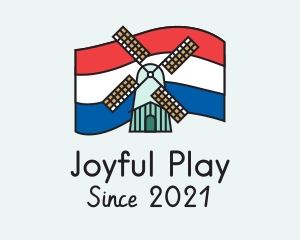 Netherlands Flag Windmill logo design