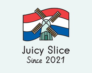 Netherlands Flag Windmill logo design