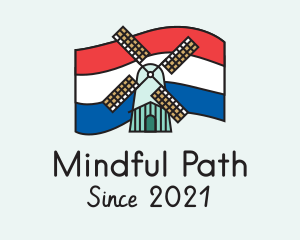 Netherlands Flag Windmill logo design