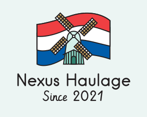 Netherlands Flag Windmill logo design