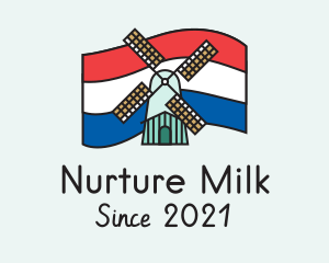 Netherlands Flag Windmill logo design