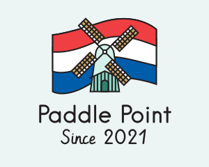 Netherlands Flag Windmill logo design