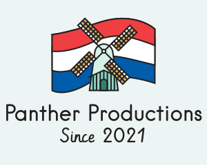 Netherlands Flag Windmill logo design