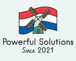 Netherlands Flag Windmill logo design