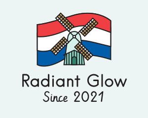 Netherlands Flag Windmill logo design