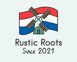Netherlands Flag Windmill logo