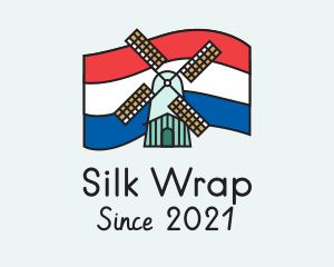 Netherlands Flag Windmill logo design