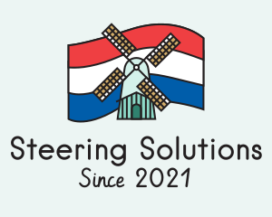 Netherlands Flag Windmill logo design