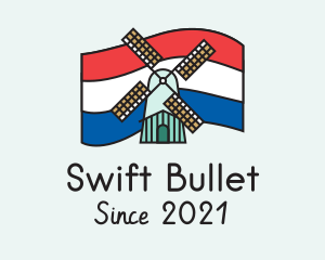 Netherlands Flag Windmill logo design