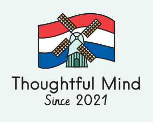 Netherlands Flag Windmill logo design