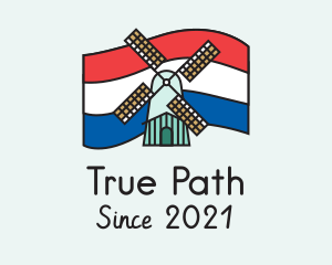 Netherlands Flag Windmill logo design